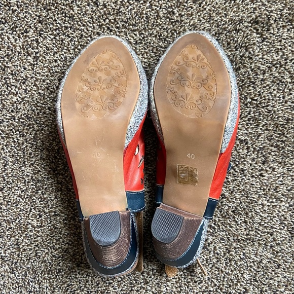 L'Artiste Belen Spring Step Floral Leather Slingback Sandal Heel US 40 - Picture 6 of 9